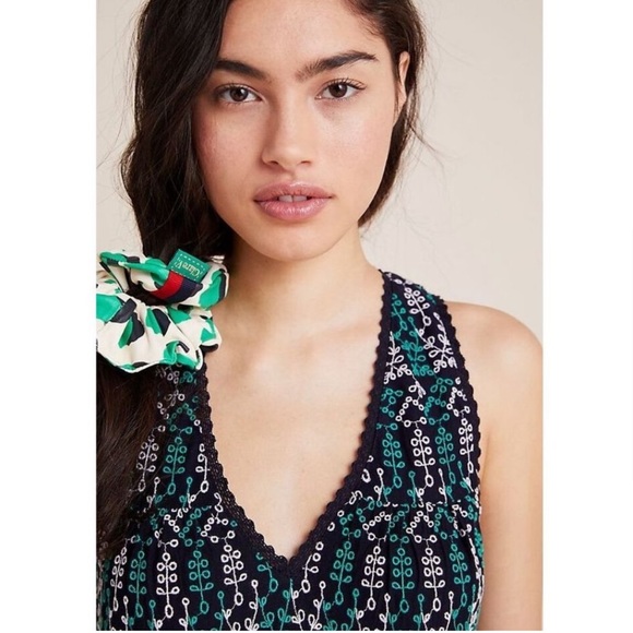 •MAEVE• Anthropologie Navy Blue Cammie Embroidered Peplum Sleeveless Top Size XS - Picture 11 of 12